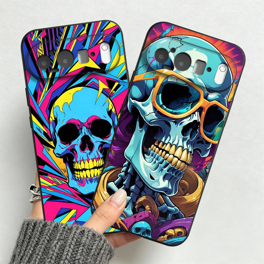 Phone Cases Google Pixel 9A - Custodia Neon Pop Art Skull per