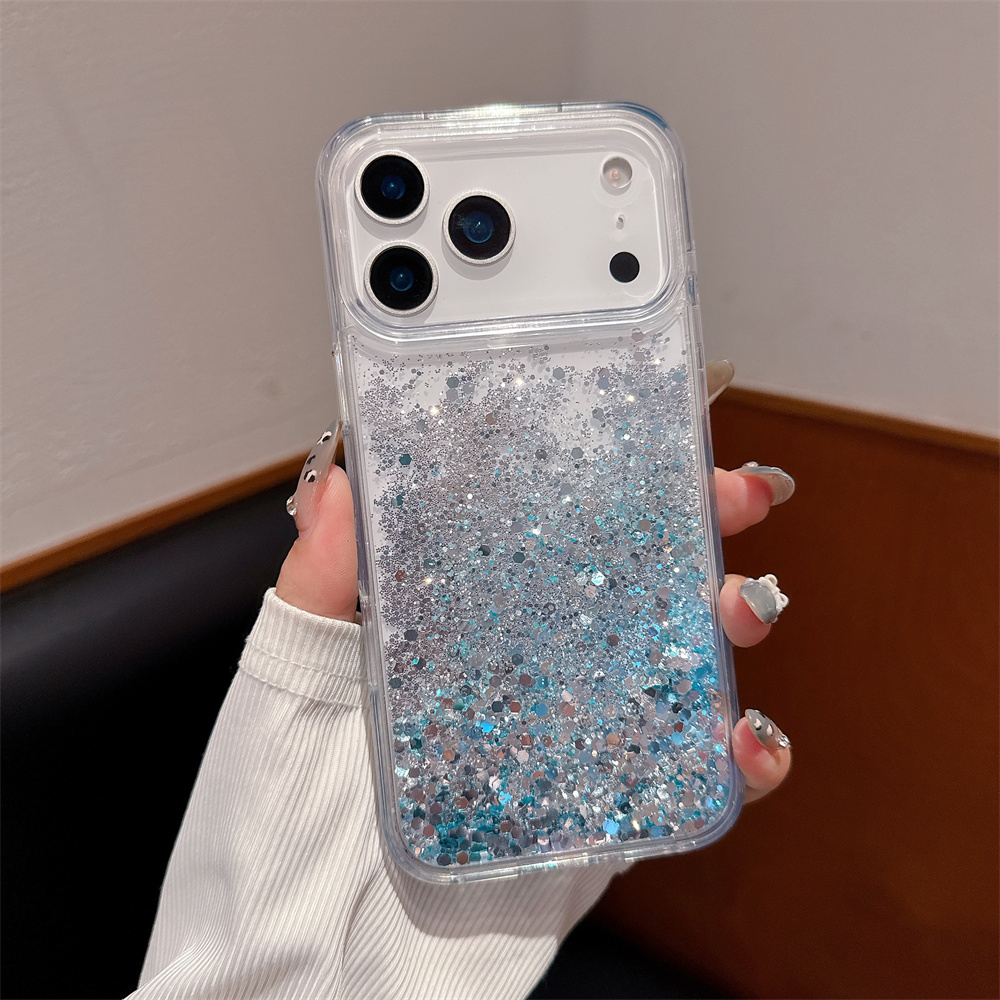 Silicone Liquid Case - Custodia Bling Quicksand per iPhone 17