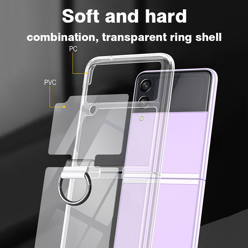 Flip Leather Case - Custodia Trasparente Antiurto per Samsung Galaxy