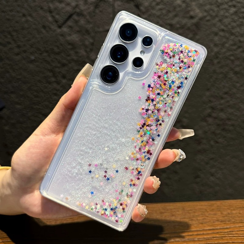 Silicone Liquid Case - Custodia Dinamica con Stelle Colorate e
