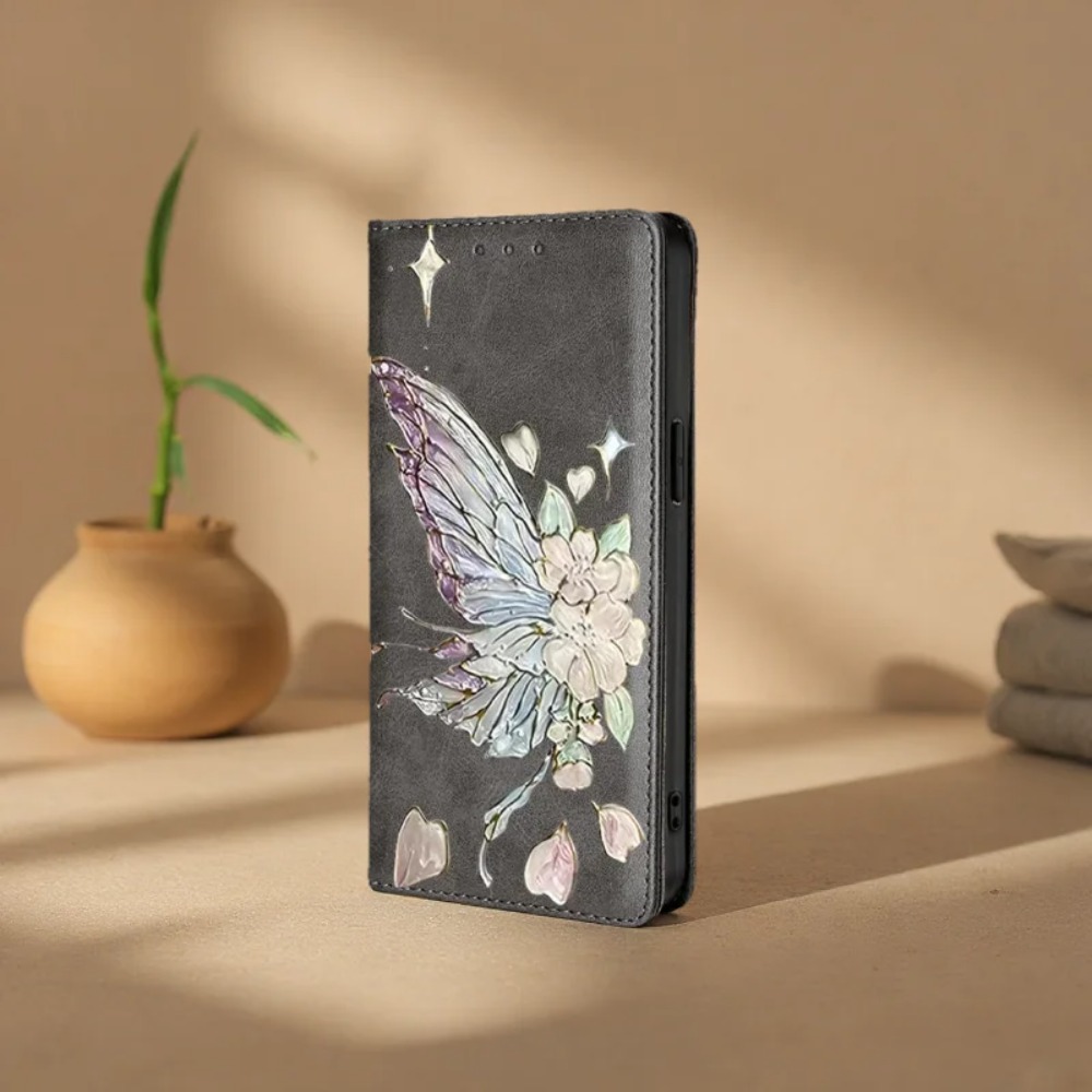 Flip Leather Case - Popolare Cover Antiurto con Motivi a